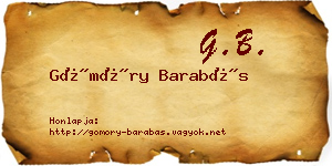 Gömöry Barabás névjegykártya